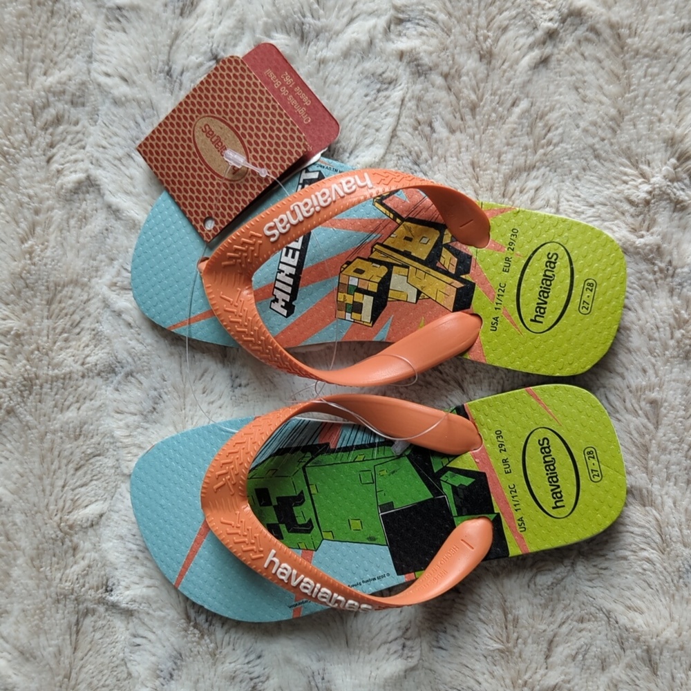 Minecraft Havaianas Kids Top Flip Flop Sandals